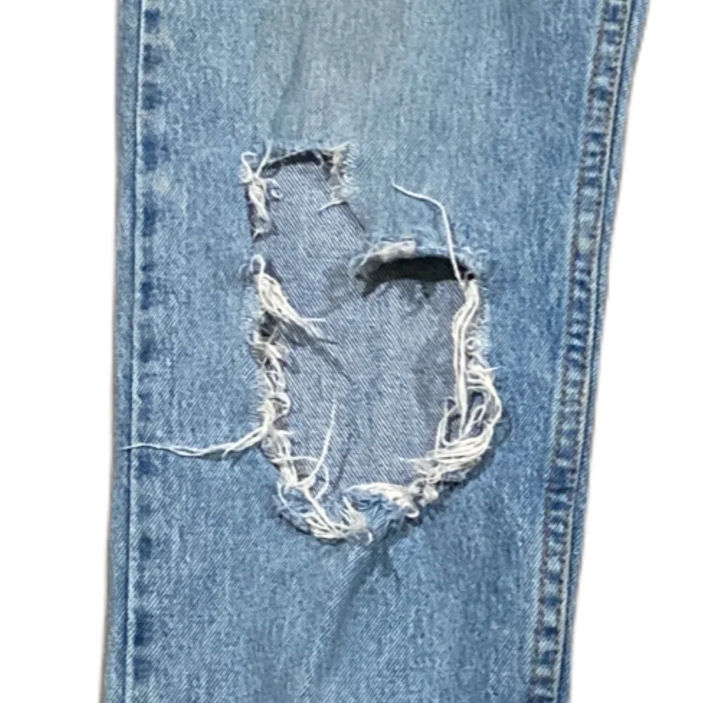 Levi's 512 Slim Fit Distressed Tapered Light Wash Jeans - Picture 6 of 16